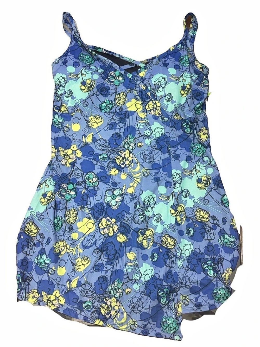 Krei Sariska Floral Tunic in Blue & Green Size 4 NWT